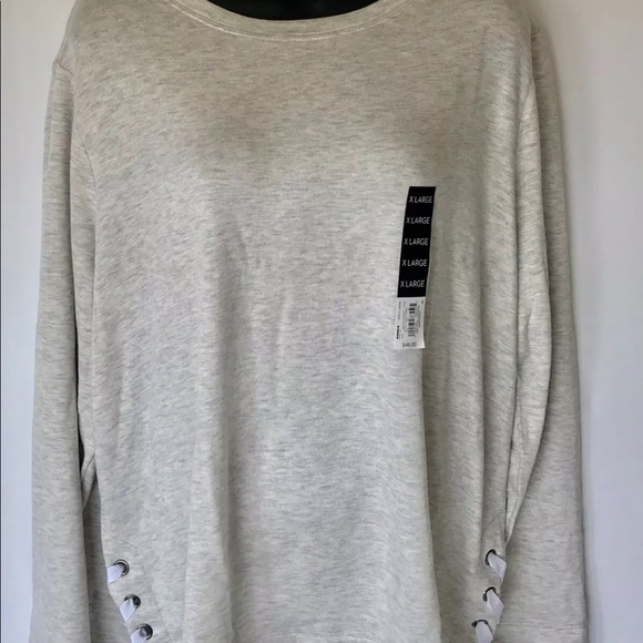 Vera Wang Lace up sides Sweatshirt - light gray - Picture 2 of 5